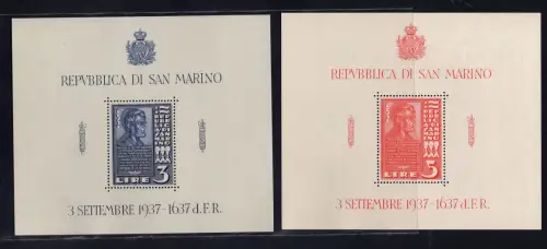 San Marino - Abraham Lincoln Zettel Nr. 2/3 - MNH