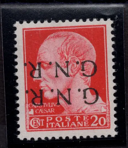 G.N.R. Cent. 20 n. 473c Doppelaufdruck umgedreht - MNH