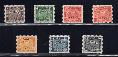 Libyen Unabhängiges Königreich Kyrenaika Steuermarken Nr. 1/7 Serie MNH