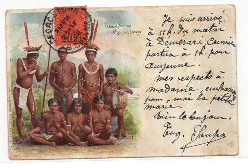 British Guaiana - Indians Nativesa Farben gereist