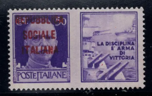 Propaganda Krieg Cent. 50 Marina Nr. 33D sopr. Rotbraun - MNH