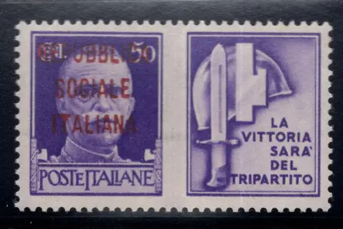 Propaganda Krieg Cent. 50 Miliz Nr. 36D sopr. Rotbraun - MNH