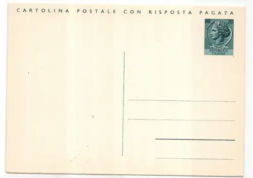 Postkarte Lire 20 + 20 Syrakus neu