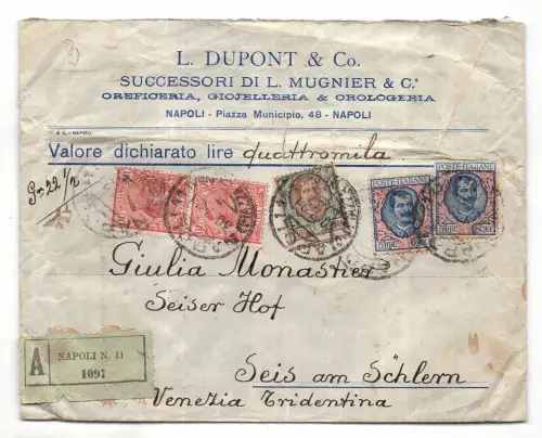 Floreale Lire 5 Nr. 78 zwei Exemplare auf versichert am 30.7.21