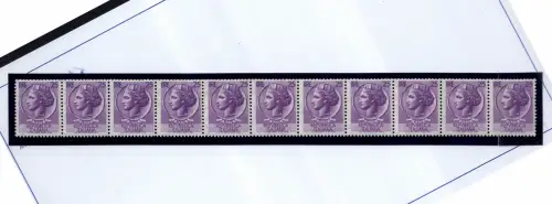 Syrakus Lire 25 Streifen mit 11 Exemplaren Sterne II liegend - MNH
