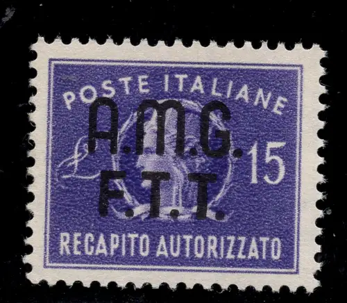 Triest A - Autorisierte Zustellung Lire 15 Nr. 3 - MNH
