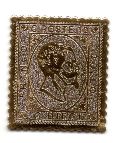 Vitt. Emanuele II Cent. 40 DLR Reproduktion auf Foliegold