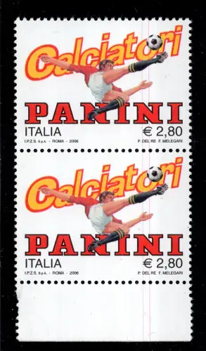 Fußball PANINI ZWEI ROTE ZEILEN VERTIKALES PAAR