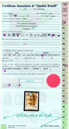 Tag der Philatelie 1994 Sorten NATURALI BOLAFFI