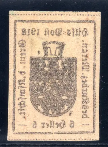 Meran Wappen 5 Heller dunkelblau IV. Typ Nr.11f - Sorte