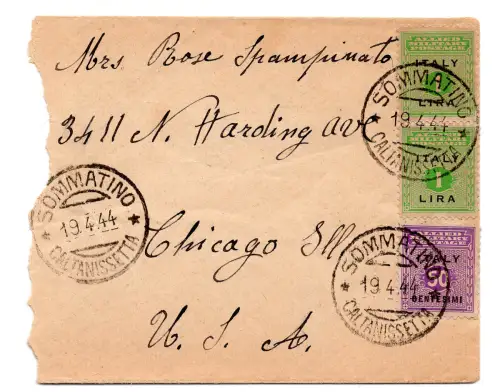 Sizilien Occ. Alliierte - Lesen Sie 1 Paar + Ergänzung auf Summenumschlag