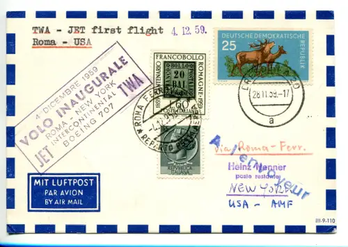 SAS Erstflug Stockholm/Rom vom 17.7.59