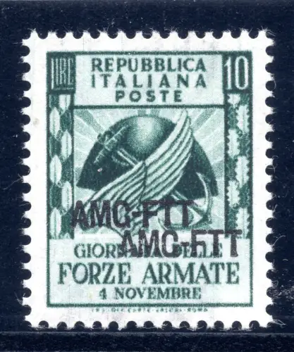 Triest A - Streitkräfte Lire 10 Sorten Doppelaufdruck