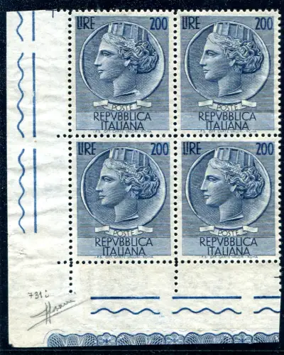 Syrakus Lire 200 Sorten Gummi beidseitig