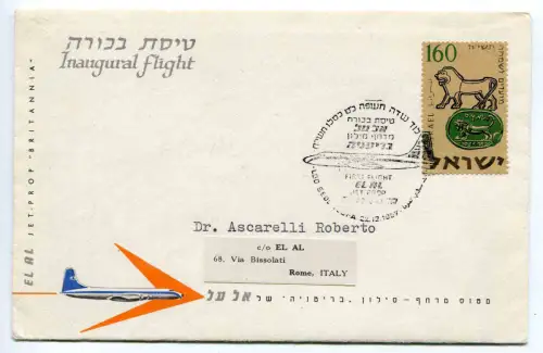 1. Flug EL AL Lydda/Rom vom 22.12.57