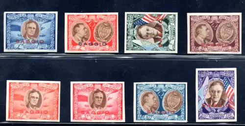 Roosevelt Luftpost Flugzeug 8 Werte ungezähnt VERSUCH