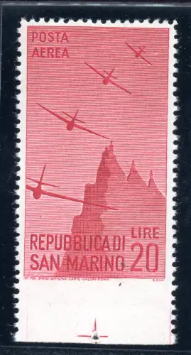 Luftpost Lire 20 Nr. 57d unten ungezähnt - MNH