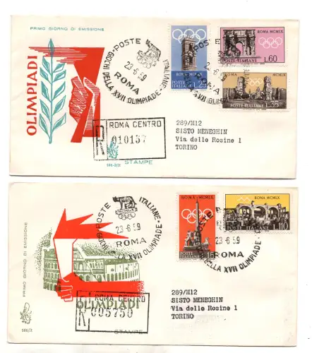 Italien FDC Venetia 1959 Pre Olympica voyata Racc. für Italien