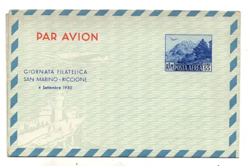 San Marino Aerogramma Lire 55 Day Philatelica n. A 4 neu