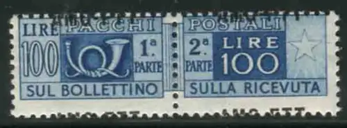 Postpakete Lire 100 Sorten stark nach oben verschoben Aufdruck