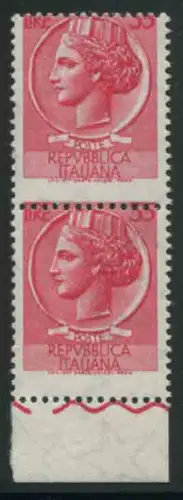 Syrakus Lire 35 vertikales Paar stark verschobene Verzahnung Sorte