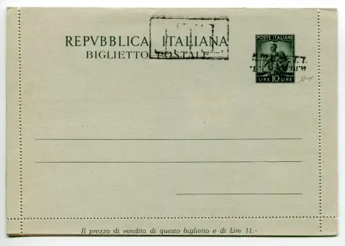 Triest A - B.P. Lire 10 Hand umgedreht Typ C und Doppelaufdruck Typ A