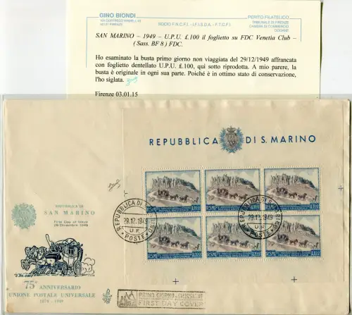 Venetia Club - U.P.U. 100 Zettel auf Umschlag lesen