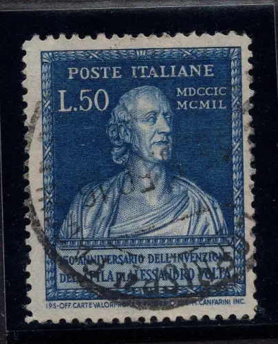 Volta Lire 50 Nr. 612 filigran in NS-Stellung