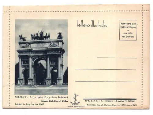 Arco della Pace Milano - Edition SAPIT - Neuer Brief