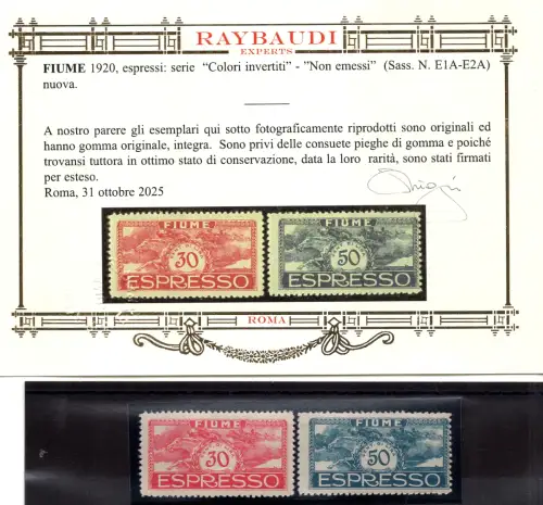 Fluss - Espressi Nr. 1A/2A invertierte Farben - ohne Falten - MNH