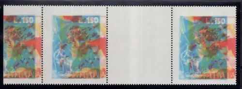 Boccioni Lire 150 gezackter Proof ohne Schwarzdruck