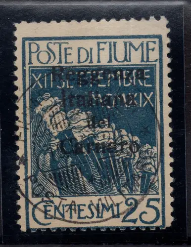 Fluss - Regenza del Carnaro Cent. 25 Indigo Nr. 147