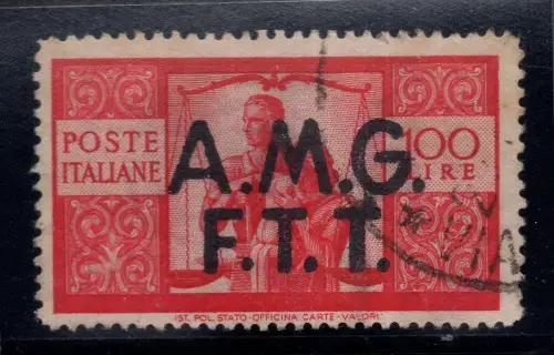 Demokratische 100 Lire Nr. 17 normales Wasserzeichen rechtsND zweite Platte