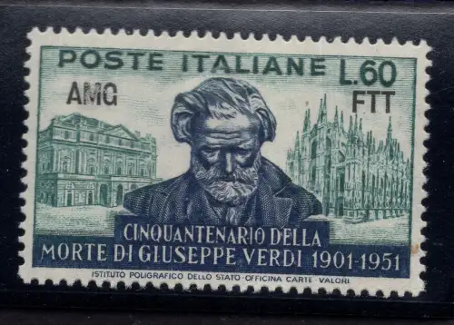 Verdi Lire 60 Nr. 137 normales Wasserzeichen rechts ND MNH