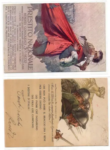 Alexandrisches Rotes Kreuz - 2 Postkarten mit Erinnophilus