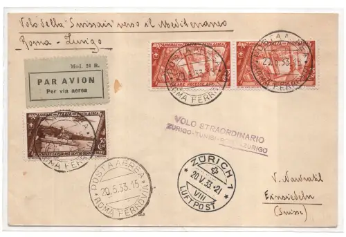 Sonderflug Rom - Zürich vom 20.5.33 Longhi Nr. 2834