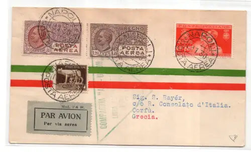 Air Union Flug Neapel - Korfu vom 19.1.30 Longhi Nr. 2065