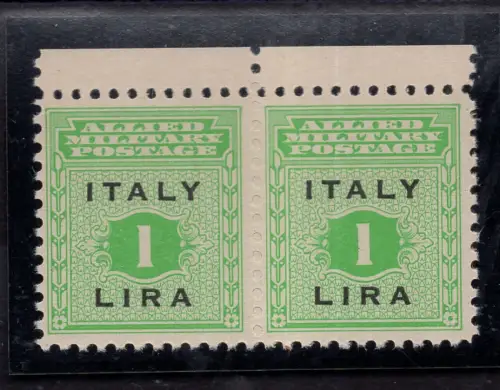 Sizilien Occ. Alliierte Lire 1 Paar Blindverzahnung in der Mitte - MNH