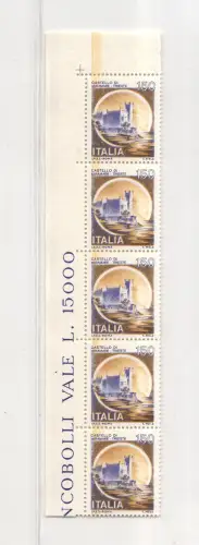 Castelli Lire 150 Nr. 1513 brauner Farbstreifen - postfrisch