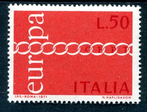 50 Lire Europa 1971 - verschobene Rotdrucksorte