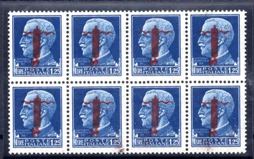Fascetti Torino Lire 1,25 Sorten umgedrehter Aufdruck