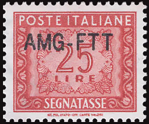 Segnatasse Lire 25 n. 25A modifizierter Aufdruck