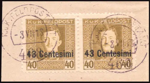 Friaul Occ. Österreichisch - Cent. 43 von 40 h Bistro oliv Nr. 12ba