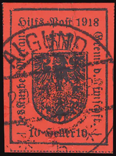 Meran - Wappen 10 h. III. ziegelroter Typ Nr. 9 gebraucht