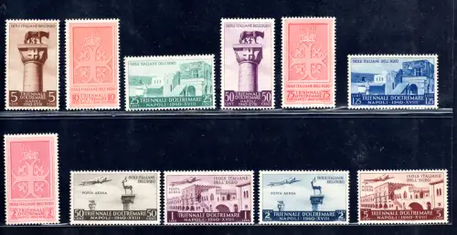 Ägäis - 1. Ausstellung von Oltremare Nr. 111/117 + P.A. n. 52/55 Serie