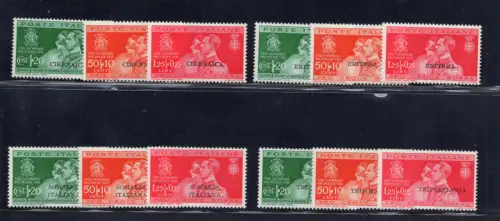 Italienische Kolonien - Hochzeit komplette Tour 12 Werte postfrisch