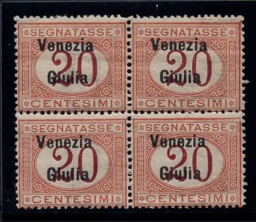 Venezia Giulia - Steuermarken 20 m. Brief a unterschiedlicher Schrift postfrisch