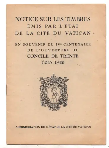 Konzil von Trient Nr. 110/121 Governatoratsheft in französischer Sprache
