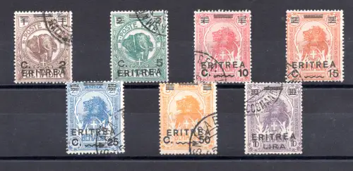 Eritrea - Löwen überdruckt Nr. 54/60 komplette Serie gebraucht