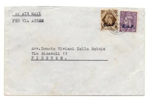 E.A.F. Nr. 4 + 8 auf Luftumschlag aus Mogadischu